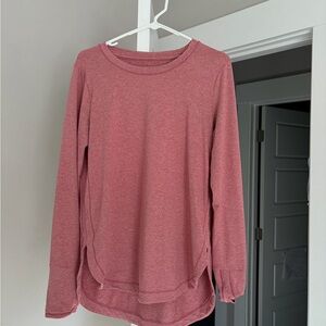 Athleta Heathered Rose Long Sleeve Crewneck Tunic